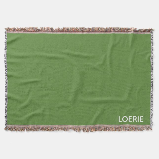 Loerie green colour name throw blanket (Front)