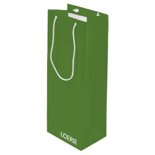 Loerie green colour name wine gift bag