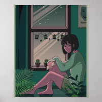 Lofi Anime Art Sad Girl Missing Someone