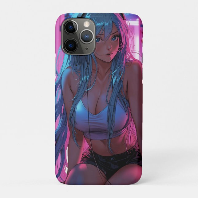 Lofi Gamer Girl | Chill Anime Aesthetic Case-Mate iPhone Case (Back)