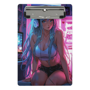 Lofi Gamer Girl   Chill Anime Aesthetic Mini Clipboard