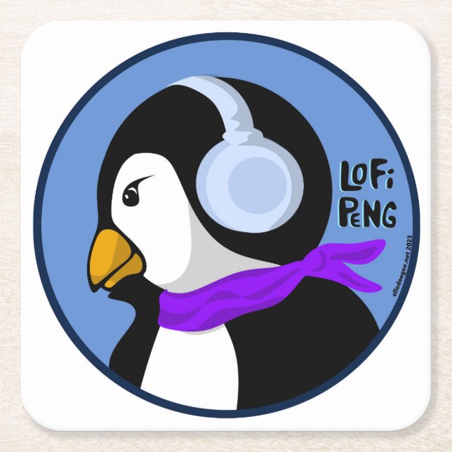 Lofi Peng Square Paper Coaster (Front)