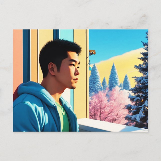 Lofi Winter Holiday Hunk 03 Postcard (Front)
