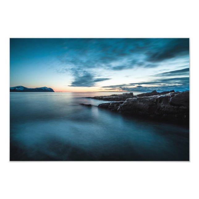 Lofoten Blue Hour Seascape Photo Print (Front)