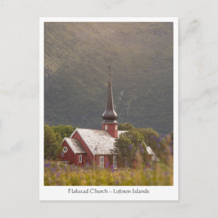 Lofoten Flakstad Church Postcard