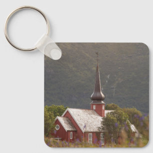 Lofoten Islands Flakstad Church Keychain