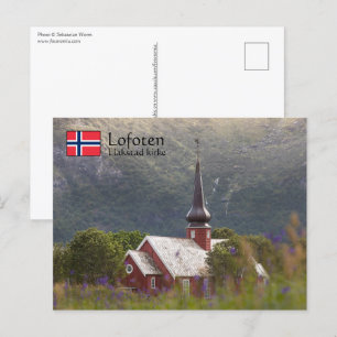 Lofoten Islands Flakstad Church Postcard