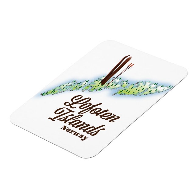 Lofoten islands, Norway ski poster. Magnet (Left Side)