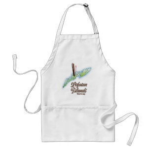 Lofoten islands, Norway ski poster. Standard Apron