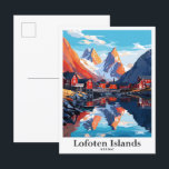 Lofoten Islands Norway Vintage Travel Illustration Postcard<br><div class="desc">Lofoten Islands Norway Art Vintage Travel Portrait Painting Illustration</div>