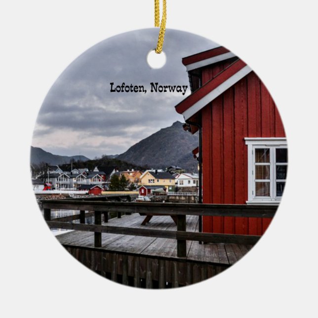 Lofoten, Norway Ceramic Ornament (Front)