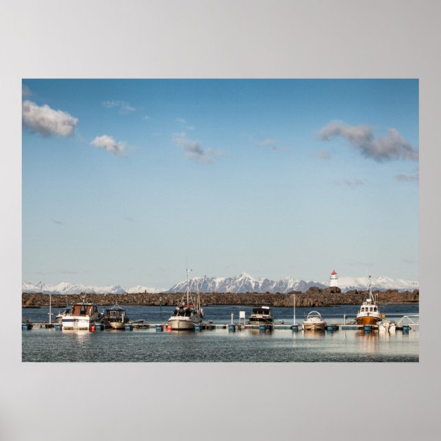 Lofoten Norway Fishing Boats Poster (Front)