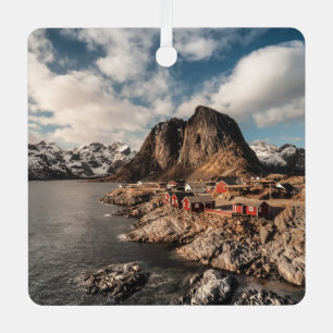 Lofoten Norway Hamnoy Landscape Photo Metal Ornament