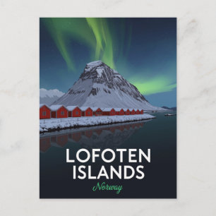 Lofoten Norway Northern Lights Postcard