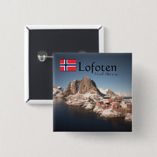 Lofoten Norway Souvenir 2 Inch Square Button
