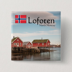 Lofoten Norway Souvenir 2 Inch Square Button