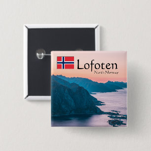 Lofoten Norway Souvenir 2 Inch Square Button