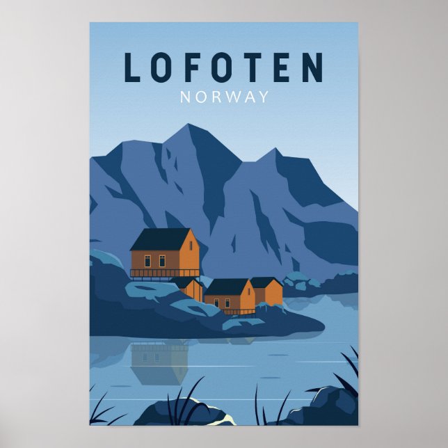 Lofoten Norway Travel Vintage Art Poster (Front)