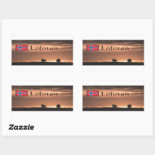 Lofoten Sunset Sheep Nature Photo Sticker