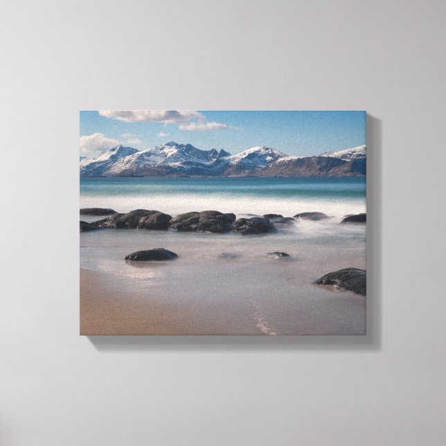 Lofoten Vikten Beach Canvas Print (Front)