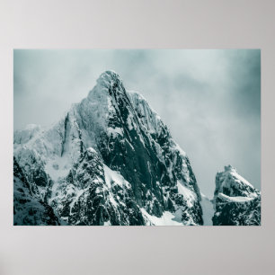 Lofoten Winter Mountain Nature Photo Poster