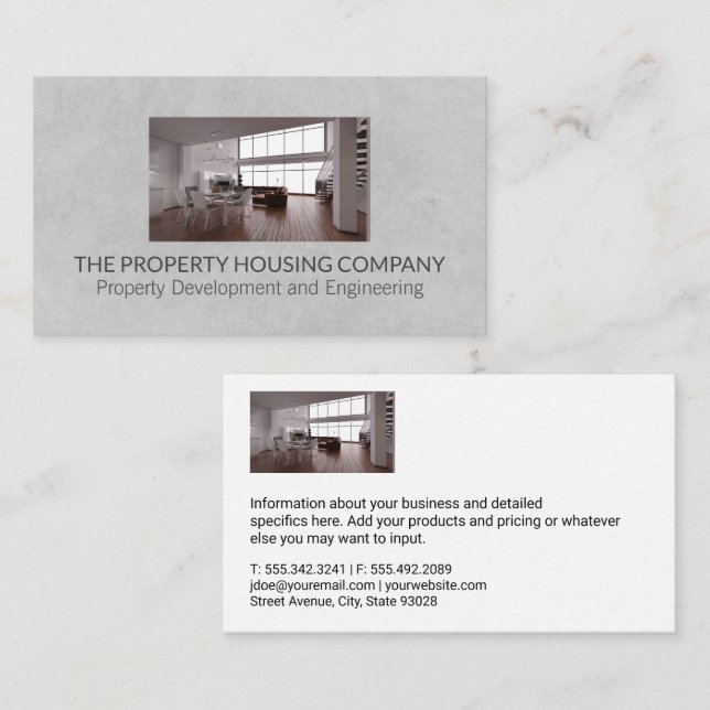 Loft Interior | Real Estate Developers Business Card (Front/Back)
