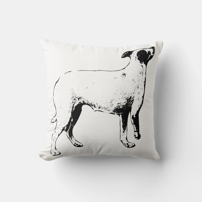 Loft Lines—Upright Dog Throw Pillow (Front)