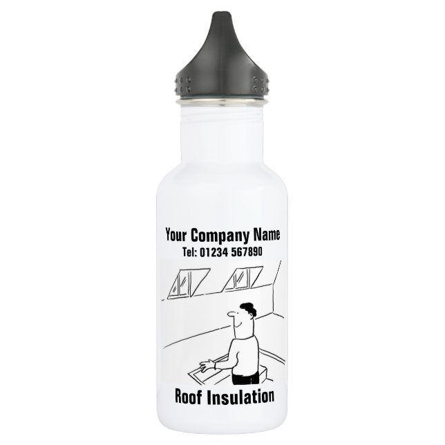 Loft or Roof Insulation Cartoon to Personalise 532 Ml Water Bottle (Left)