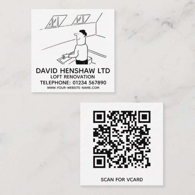 Loft Renovation Square Business Card (Front/Back)