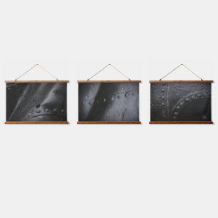 Loft style minimalist black metal hanging tapestry