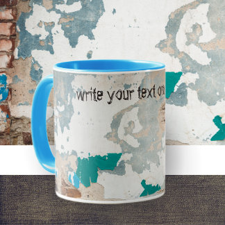 Loft style old painted brick wall mug