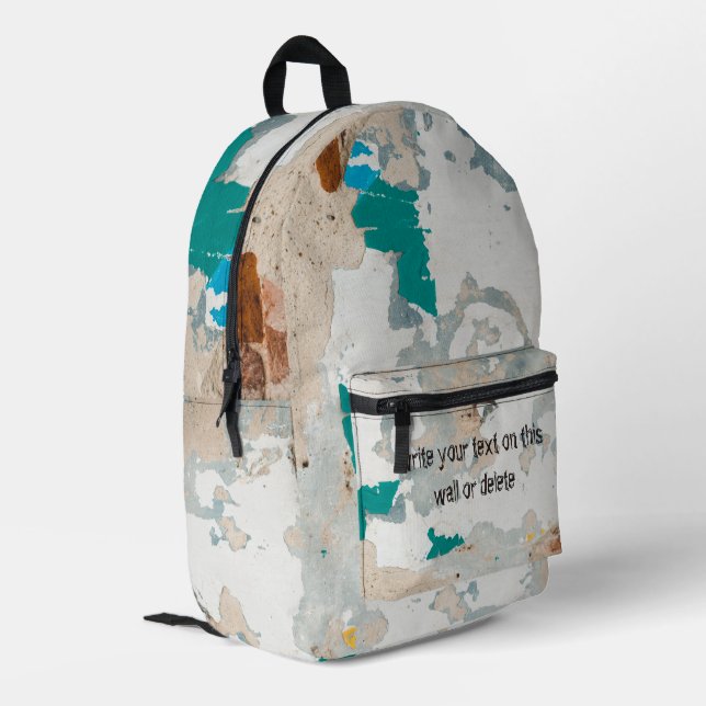 Loft style old painted brick wall  printed backpack (Back Corner Left)