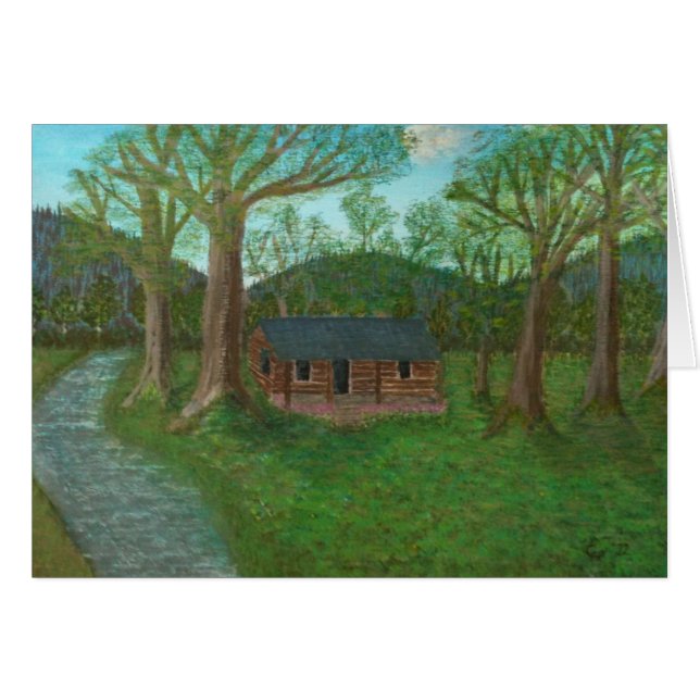 Log Cabin and Trees (Front Horizontal)