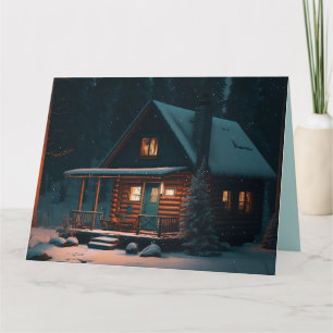 LOG CABIN BIRTHDAY GREETING CARD