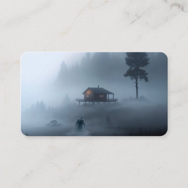 Log Cabin by the Haunted Lake Business Card (Front)