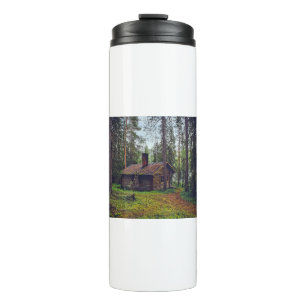 Log Cabin Cottage House Home Finland Landscape Thermal Tumbler