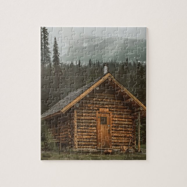 LOG CABIN HOUSE JIGSAW PUZZLE (Vertical)