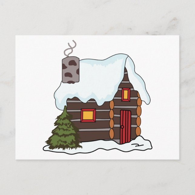Log Cabin in Winter Postcard (Front)