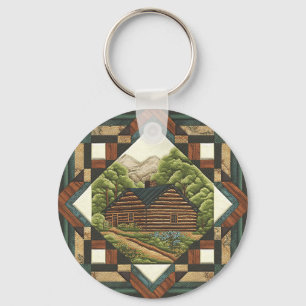 Log Cabin Keychain