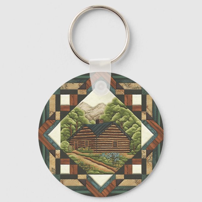 Log Cabin Keychain (Front)