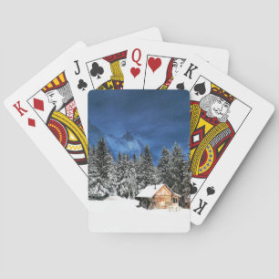 Log Cabin Mountain View Playing Cards