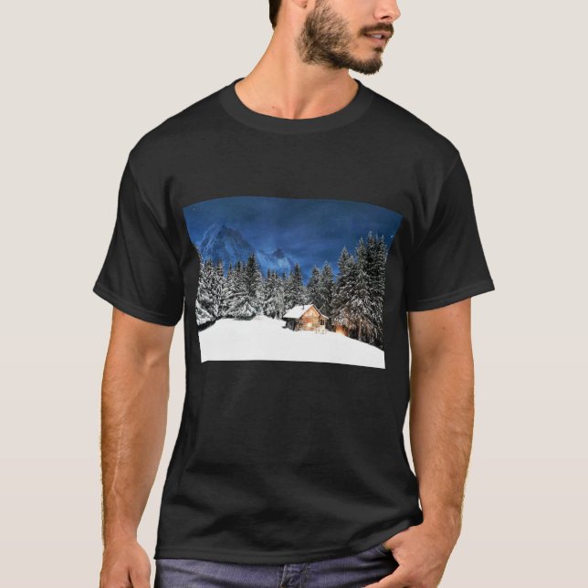 Log Cabin Mountain View T-Shirt (Front)