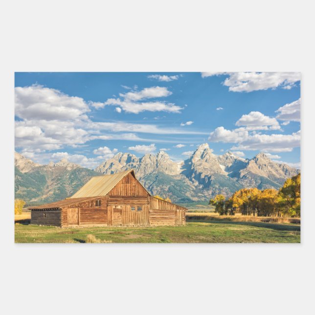 Log Cabin Near Mountain Range Sticker (Front)