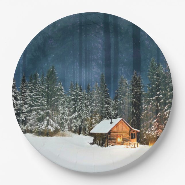 Log Cabin Paper Plate (Front)