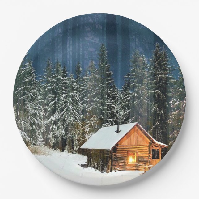 Log Cabin Paper Plate (Front)