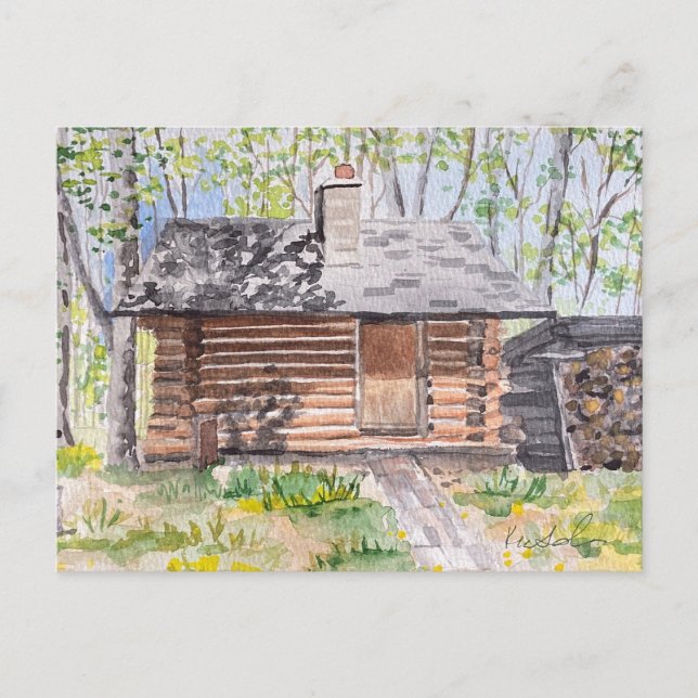log cabin postcard (Front)