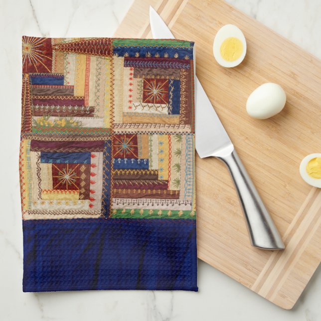 Log Cabin quilt Kitchen Towel (Quarter Fold)