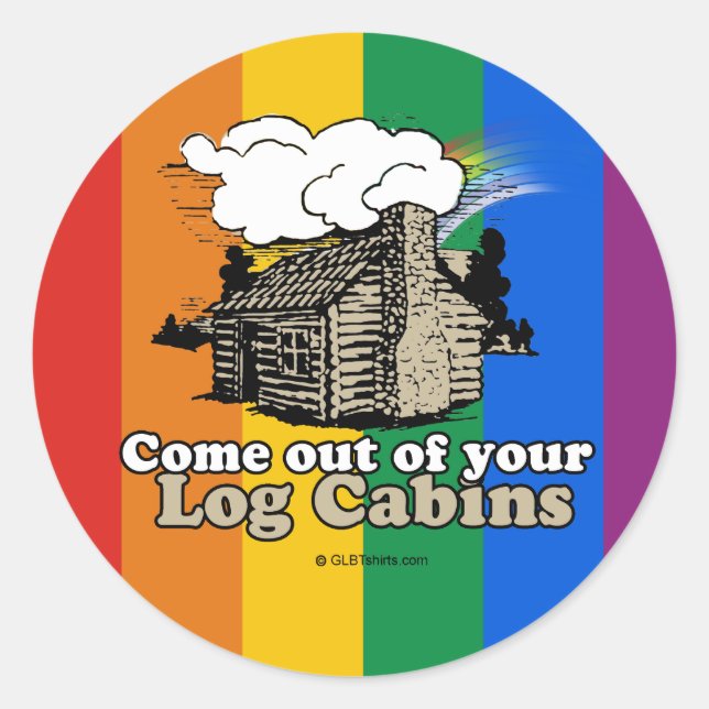 LOG CABIN REPUBLICANS CLASSIC ROUND STICKER (Front)