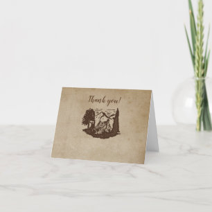 Log Cabin Wedding Folded Thank you cards