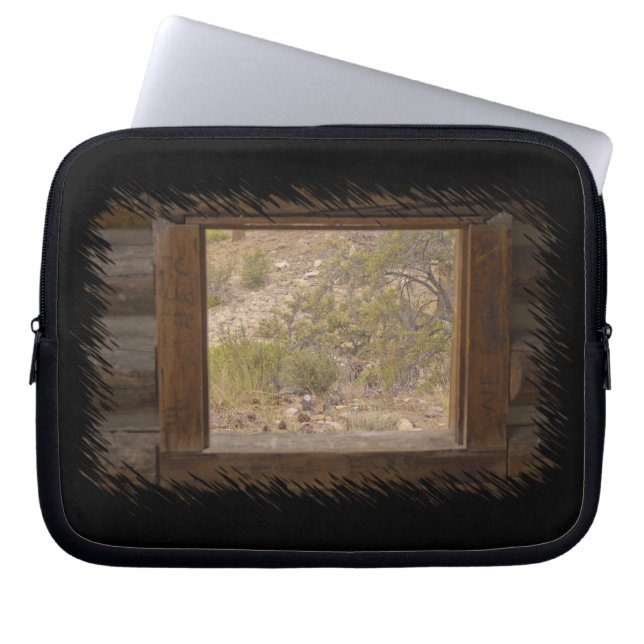 Log Cabin Window Laptop Sleeve (Front)